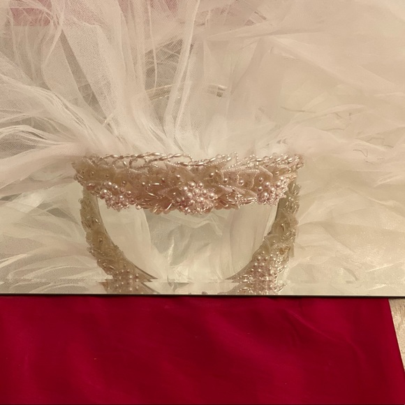 Pearl Embellished Gorgeous Wedding Gown & Veil - Picture 14 of 15